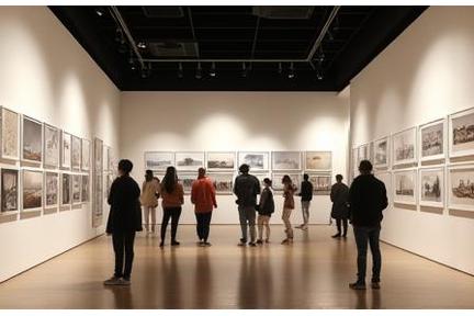 Vista panorâmica da galeria expositiva com obras de fotografia em destaque